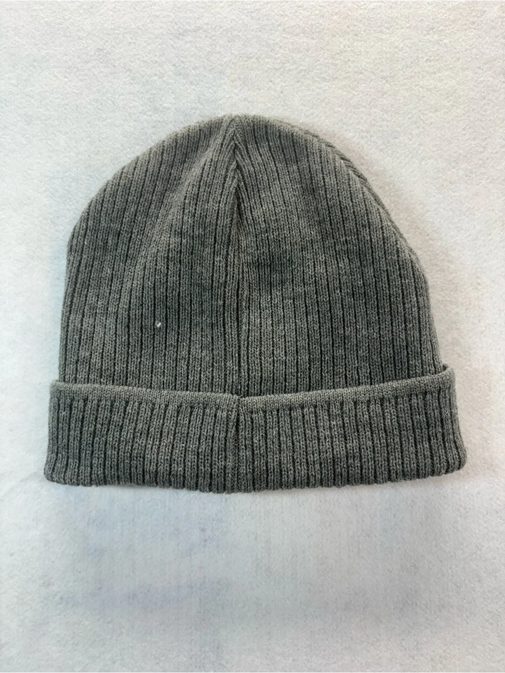 Levi Strauss & Co. Gray Ribbed Knit Cuffed Beanie Hat Logo Patch One Size